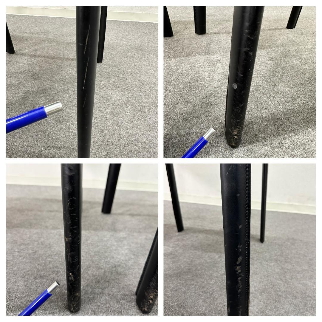 ■arrben■レザーチェア　2脚セット　ダイニング　本革　イタリア　モダン　黒