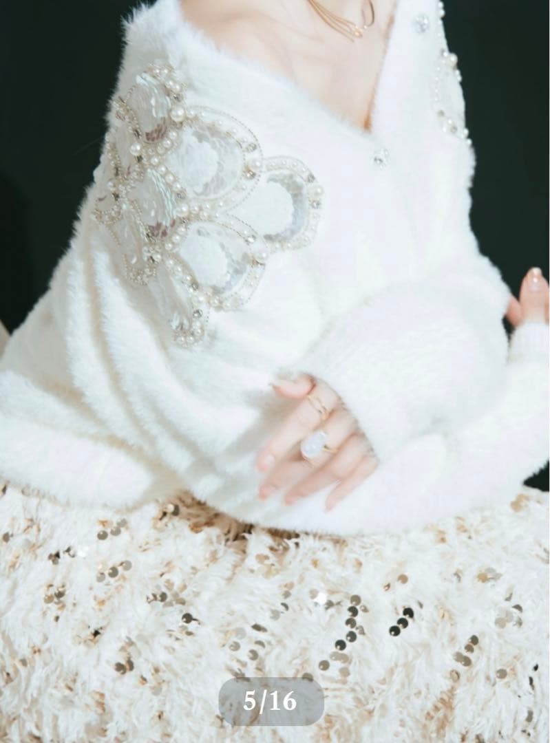 新品 crayme フリンジスパンコールスカート