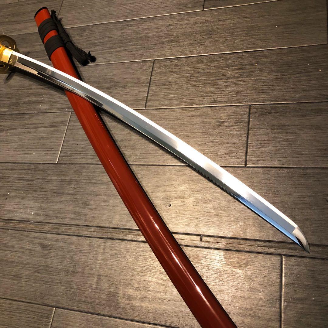 高級模造刀　居合刀　朱拵え　合金刀身