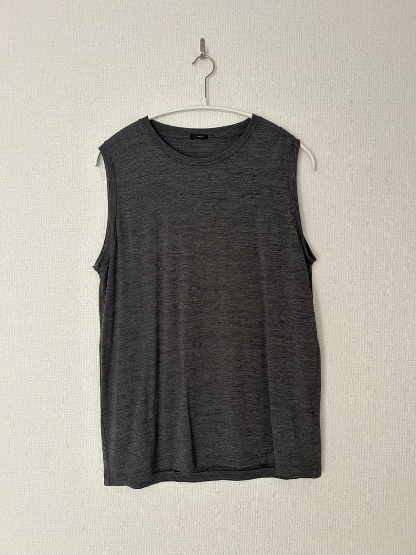 23ss COMOLI サマーウール天竺ノースリーブSIZE3 グレー