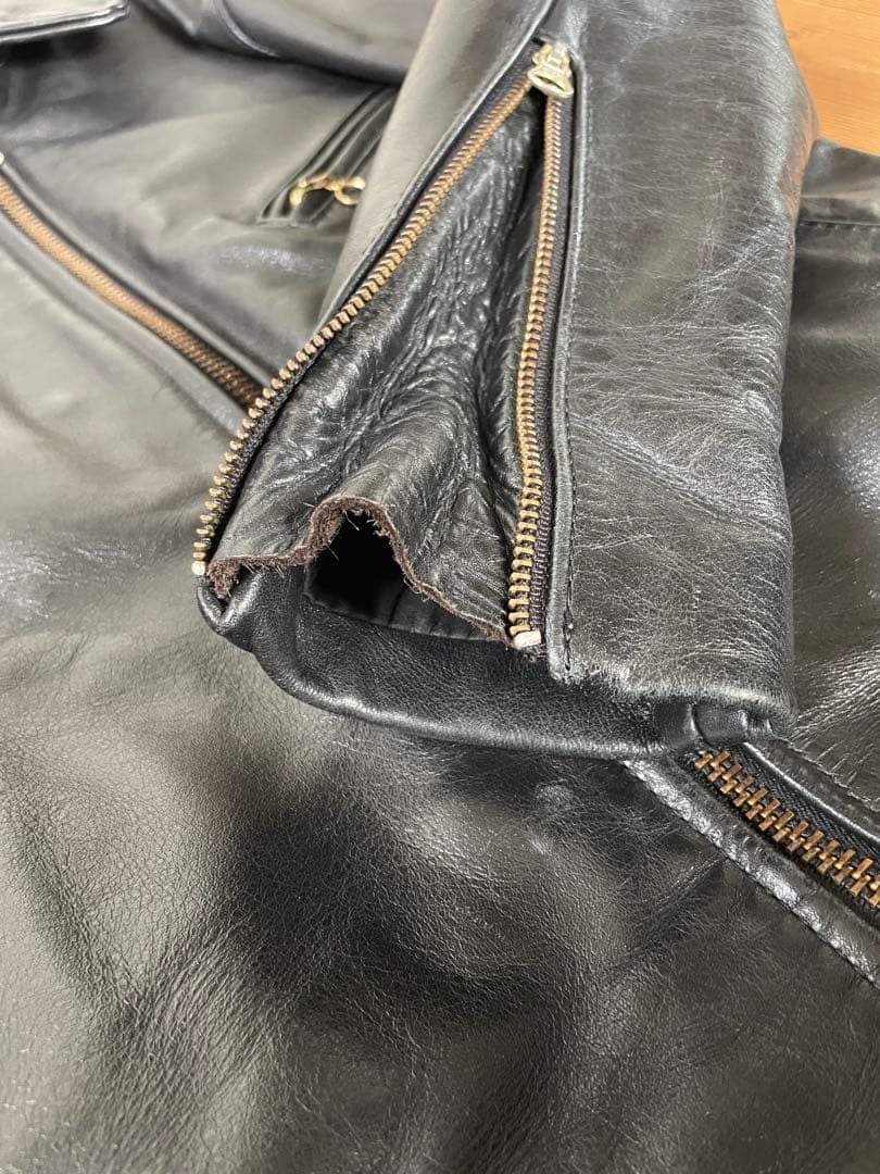 VANSON ENF シングルライダースレザージャケット32 USA製 バンソン