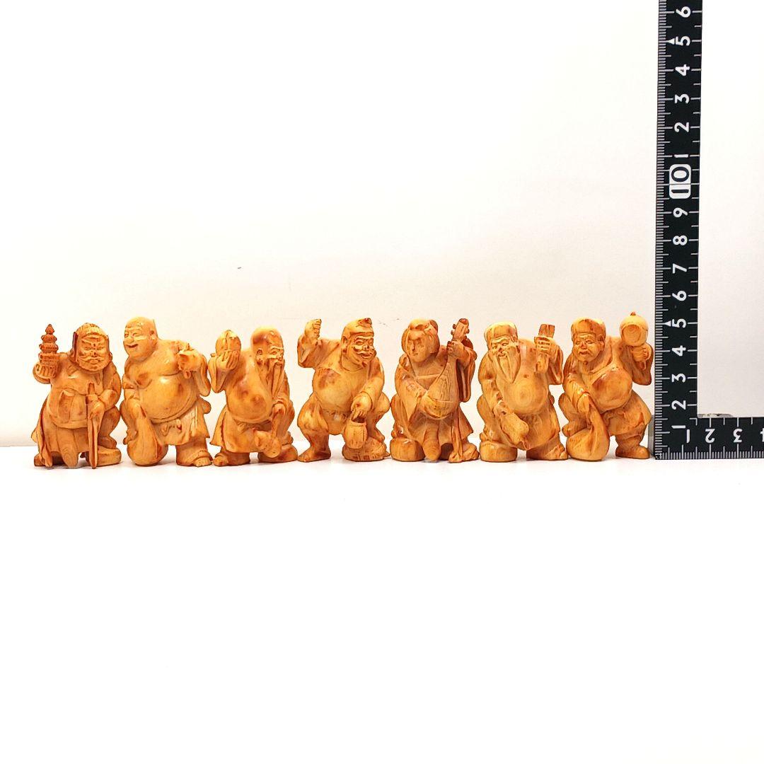 Y626-10 最終値下 高級彫刻 七福神 極上細工 根付　置物 総重量188g