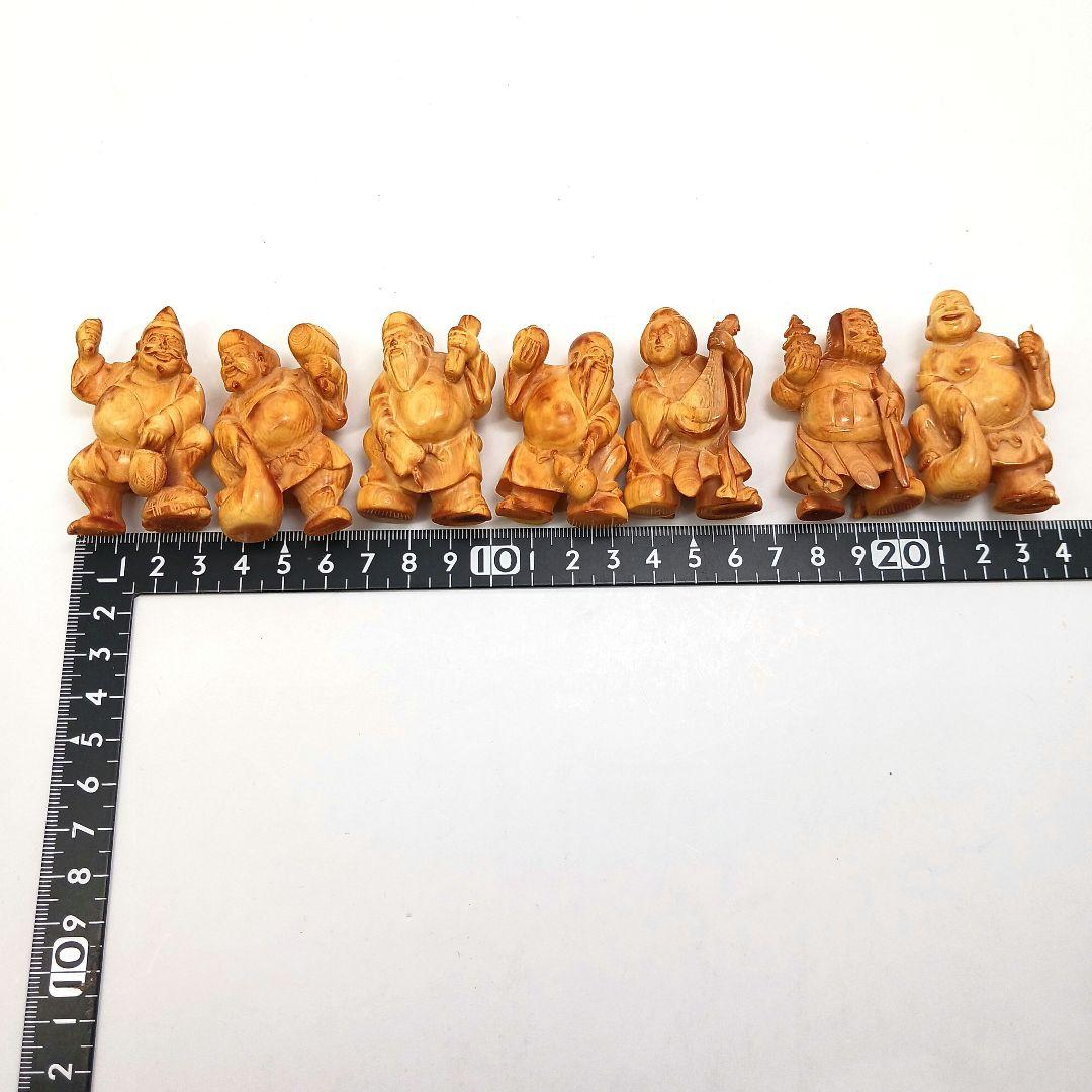 Y626-10 最終値下 高級彫刻 七福神 極上細工 根付　置物 総重量188g