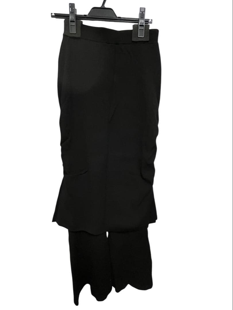 OMMO レイヤードニットパンツ　　ブラック38