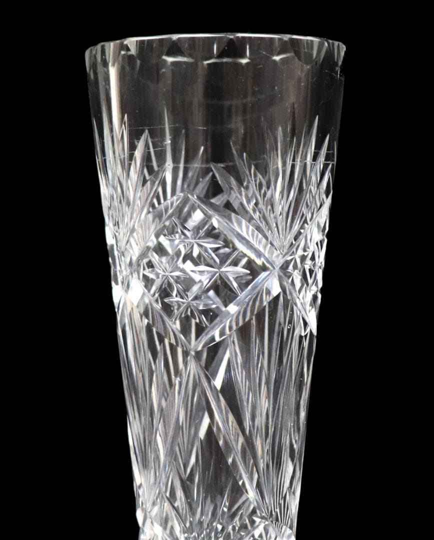 オールド・バカラ 1890年頃 幻のモデル 大型 32cm 切子花瓶 壺 星形