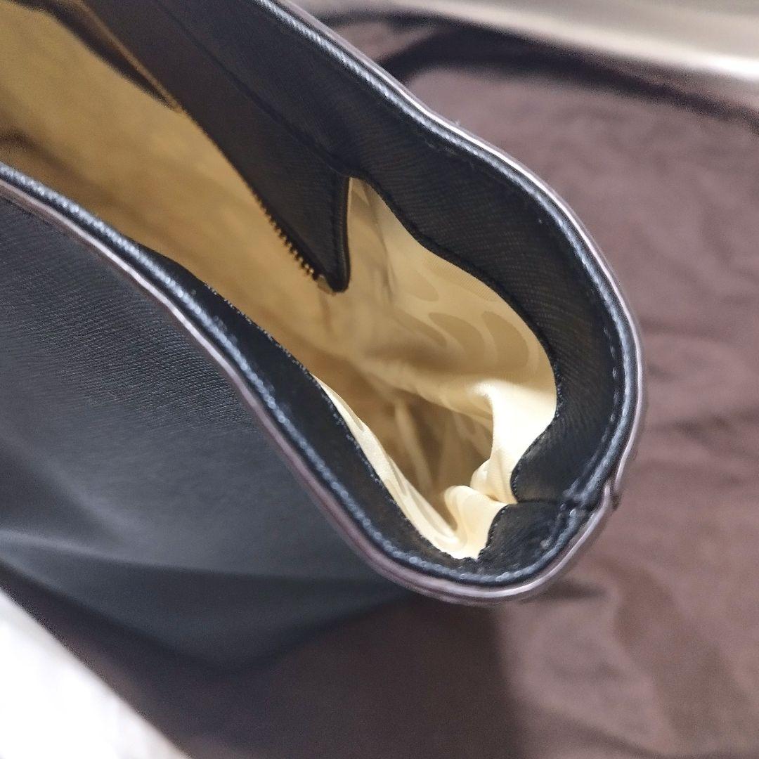 【美品】ケイトスペード　トートバッグ　サフィアーノレザー　ブラック　不織布付