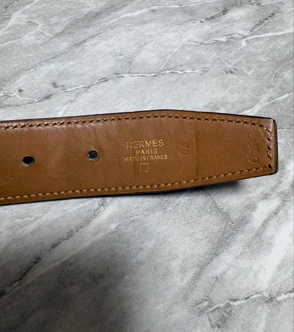 HERMES クロコダイルレザーベルト 70 Hバックル
