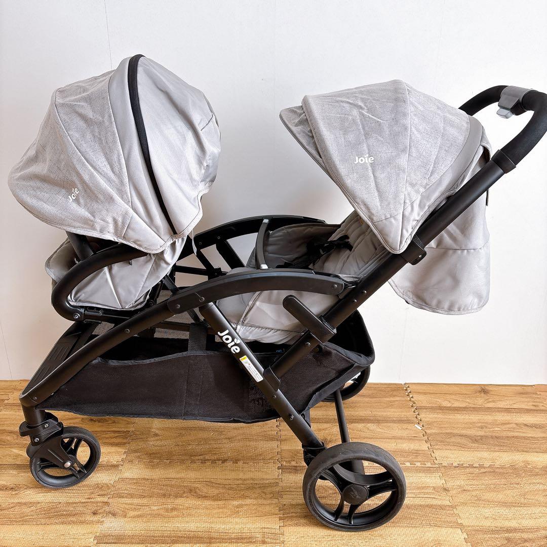 【美品】Joie 2人乗りベビーカー エヴァライトデュオ　グレー