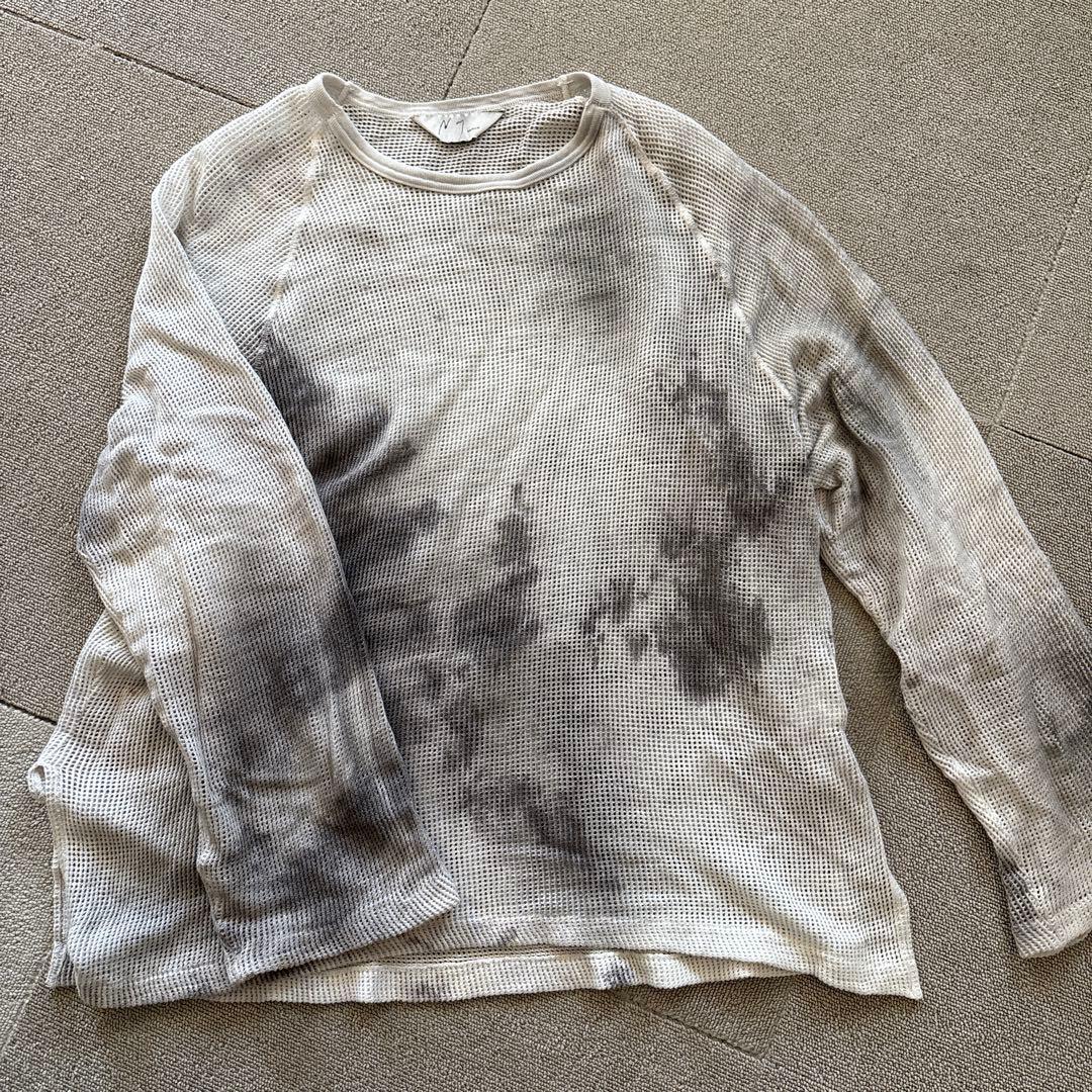 トップス ANCELLM DYED MESH LS T-SHIRT (BLACK)