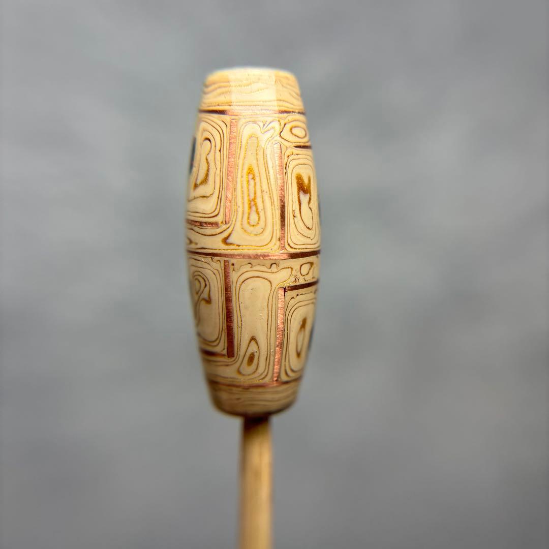 漆オパール天珠　四眼銅線天珠　12-77