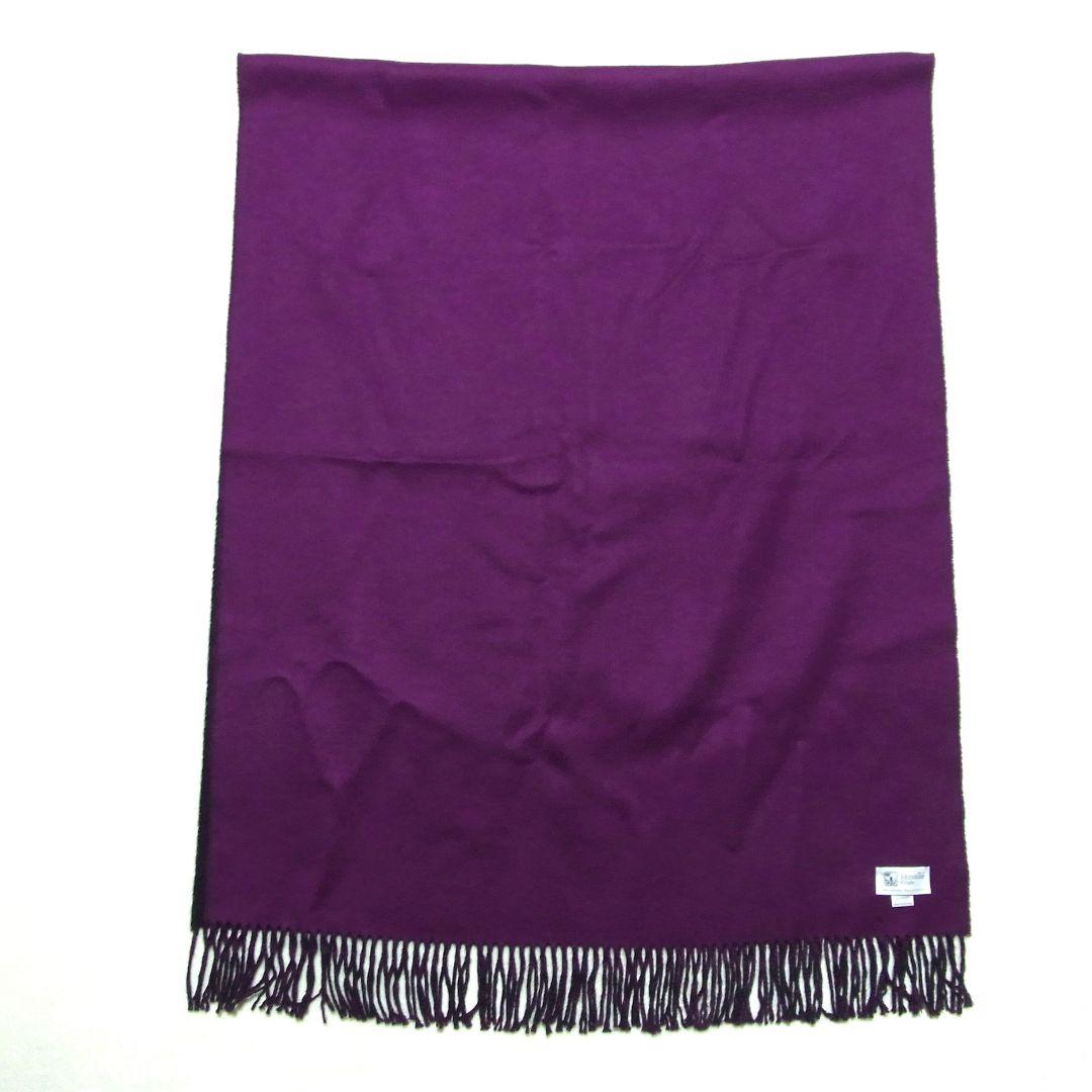 ジョンストンズ 大判 カシミヤ 100% ストール マフラー ブラック パープル