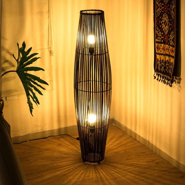 フロアライト コクーンタイプ Lサイズ バンブー製  照明  間接照明