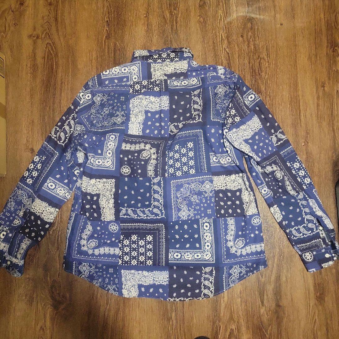 b*1様 ラルフローレン ペイズリー柄 長袖シャツ XL 青い ブルー ゆるダボ