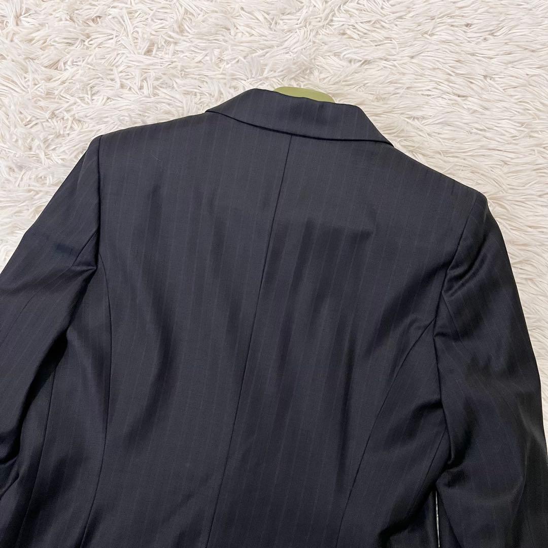 ✨美品✨アイシービー　スーツ　高級ライン　ストライプ　光沢　ネイビー　希少サイズ