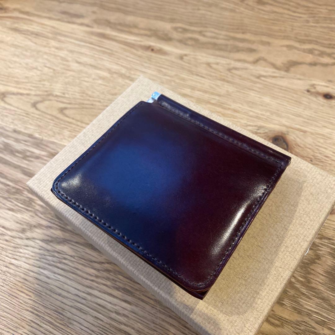 ガンゾ　コードバン 小銭入れ付き　マネークリップ