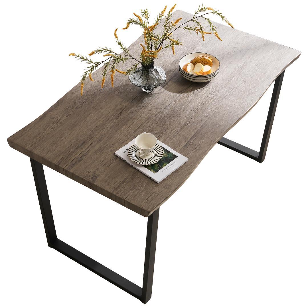 【グレー】ダイニングテーブル 食卓 2・4人用 幅140cm 組立非常に簡単