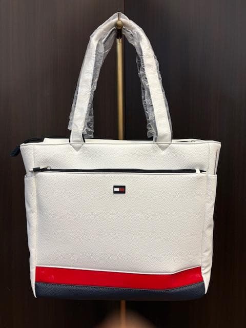トミーヒルフィガーTHMG3FB5トートバッグ ホワイト/レッド 新品