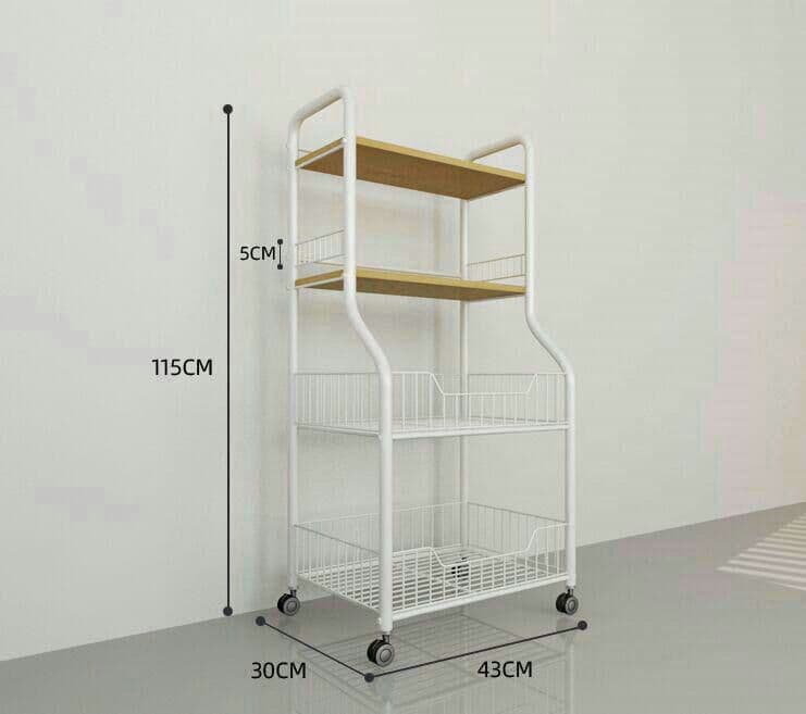 キッチンラック多層可動プーリ床式リビング小型きょう雑物電子レンジオーブン収納5