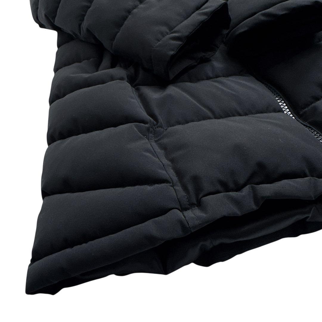 極美品 カルバンクライン 中綿 ロングコート 黒 L ファー付 ロゴプレート