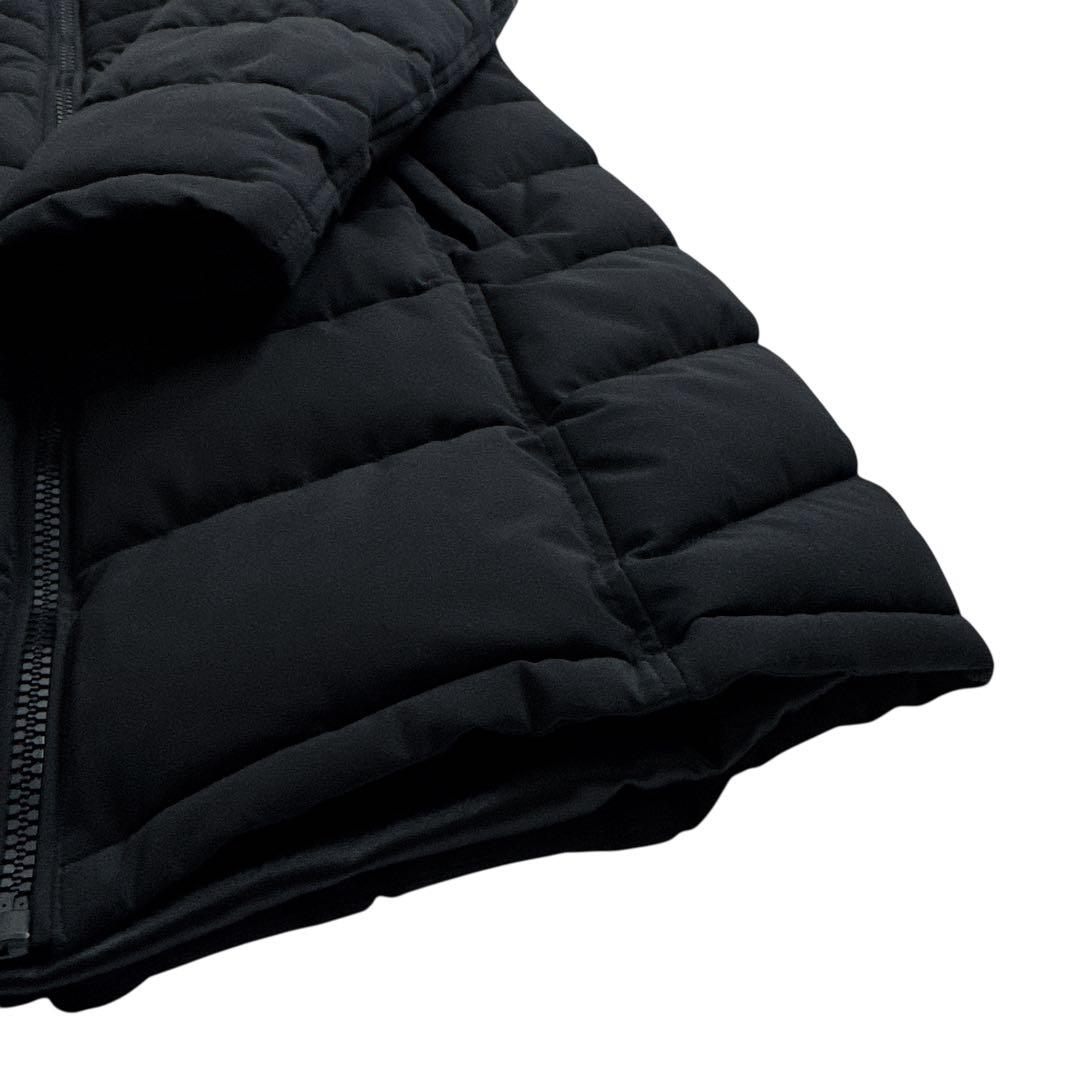 極美品 カルバンクライン 中綿 ロングコート 黒 L ファー付 ロゴプレート