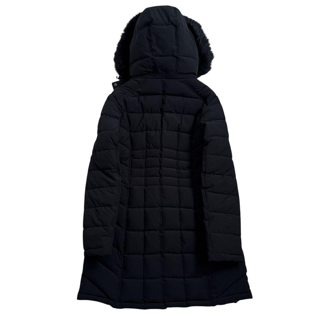 極美品 カルバンクライン 中綿 ロングコート 黒 L ファー付 ロゴプレート