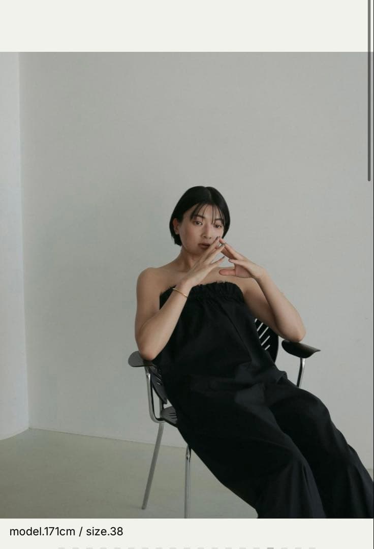 サロペット・オーバーオール・オールインワン anuke Cutoff Bare Combinaison 36 black