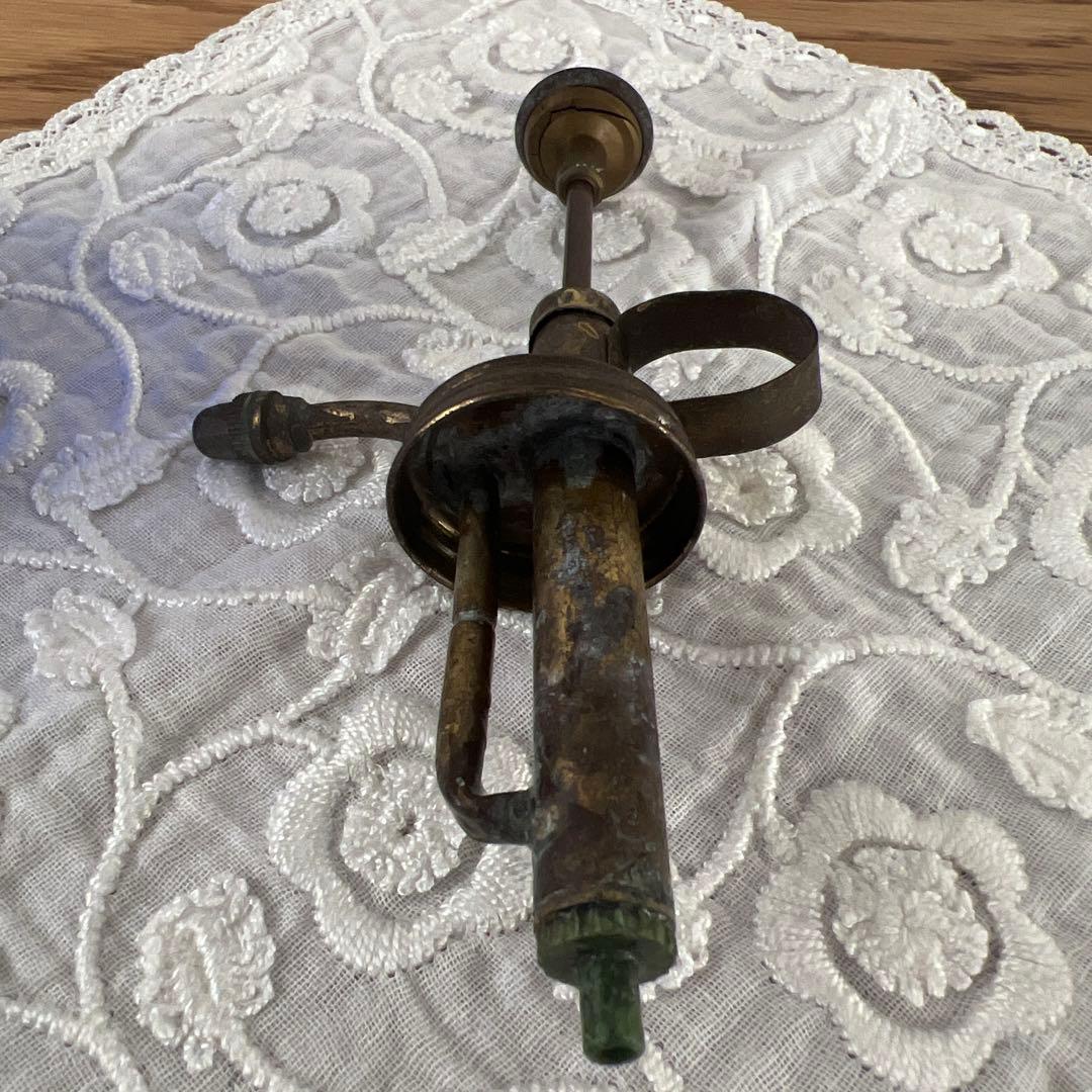 ヴィンテージ霧吹き ロイヤルブルーガラス瓶& 真鍮　made in UK