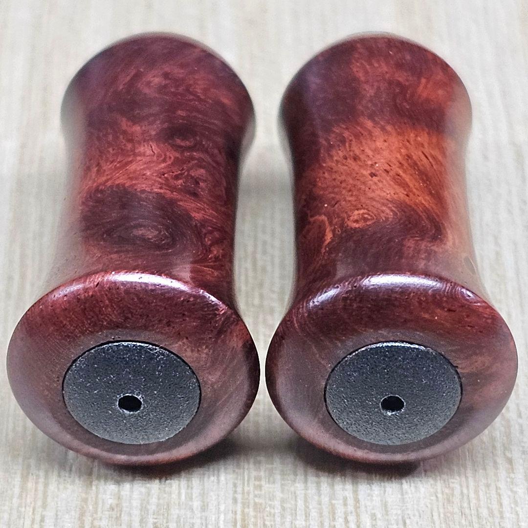 「本花梨瘤(特紅)2個セット」手作り木製ウッドハンドルノブ／シマノA、ダイワS