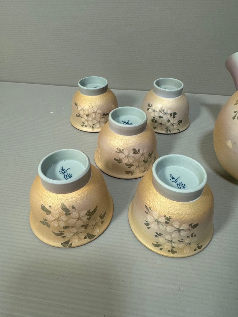 2291 有田焼　雲錦かすみ　茶器セット　急須1客　湯呑5客　未使用