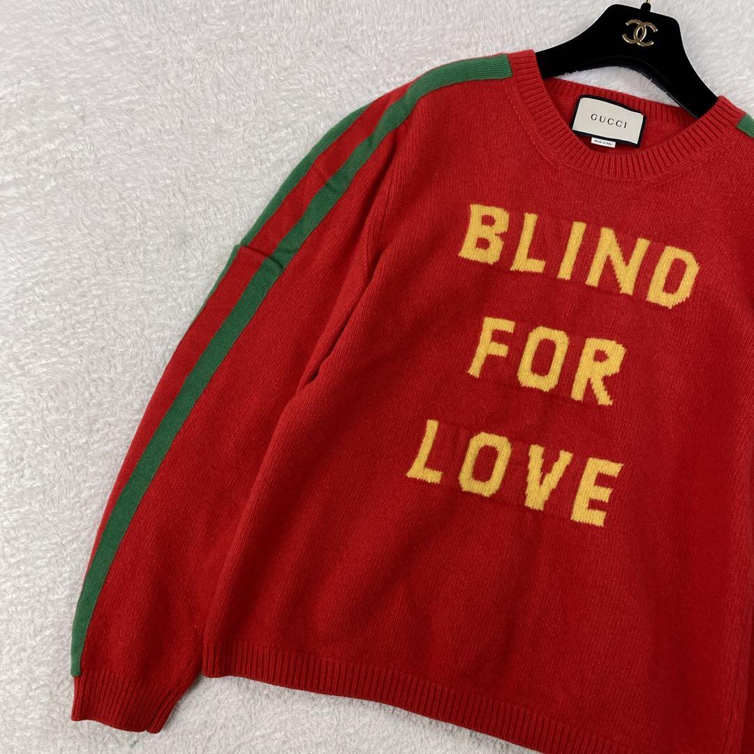 【美品・希少XL】GUCCI 長袖ニット ミケーレ期　レッド　シェリ―ライン　蜂