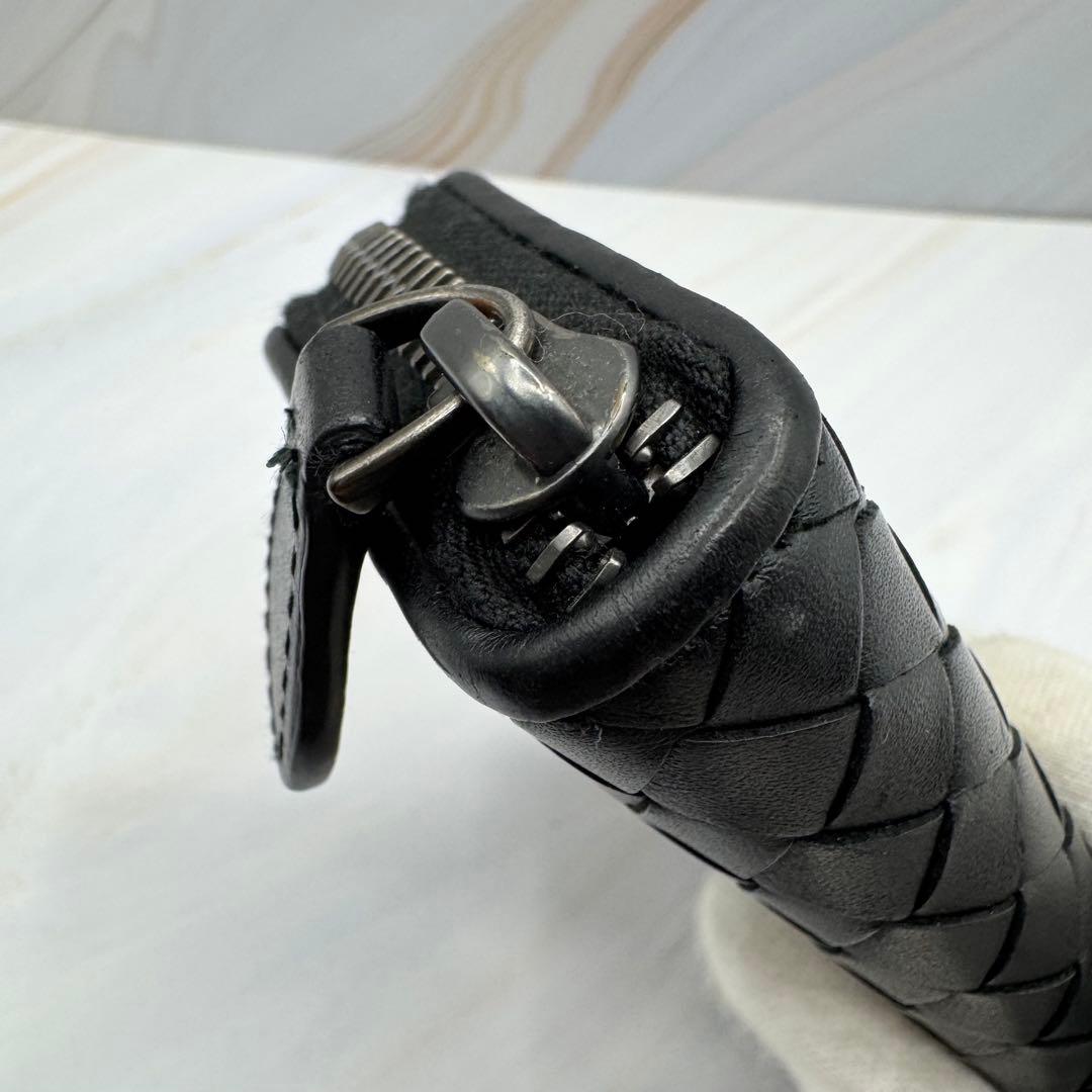 【ボッテガヴェネタ】レザー イントレチャート ケース 小銭入れ 黒