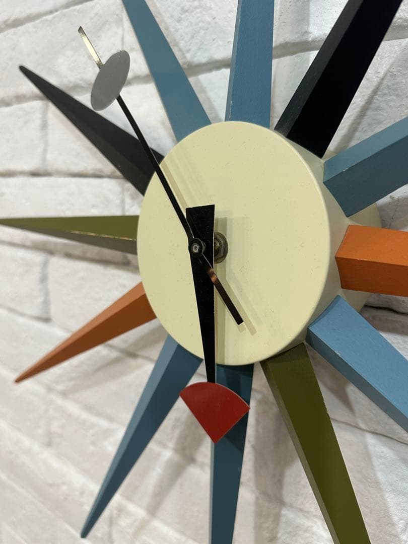 ①⭐️【全国送料無料】ビンテージ　ミッドセンチュリー　サンバースト クロック　時計