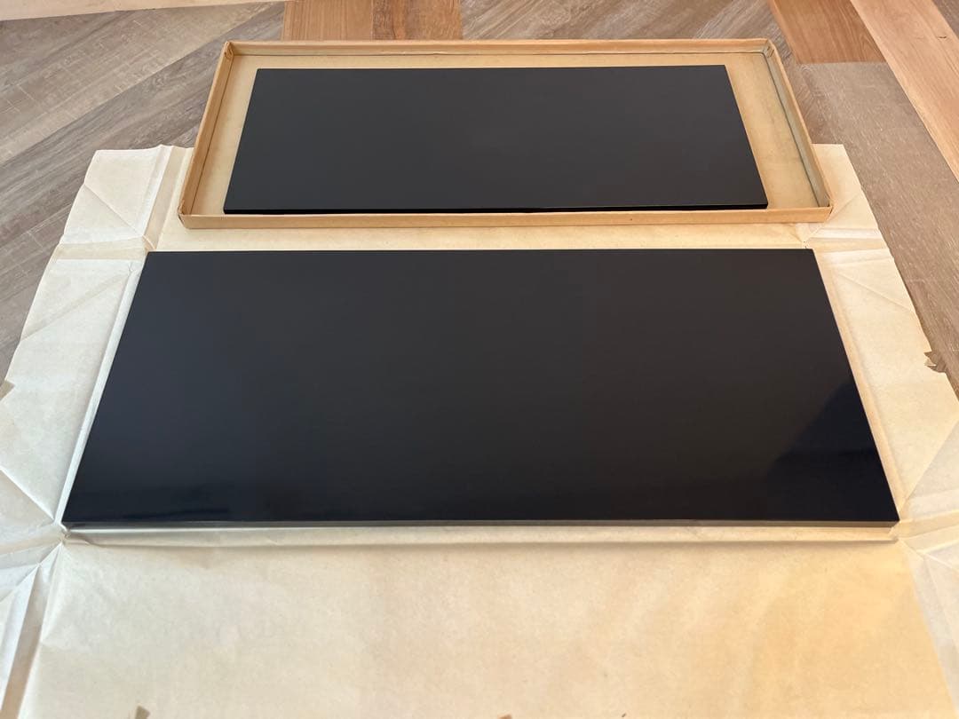 真塗　長板　大小　共箱　茶道具　塗師