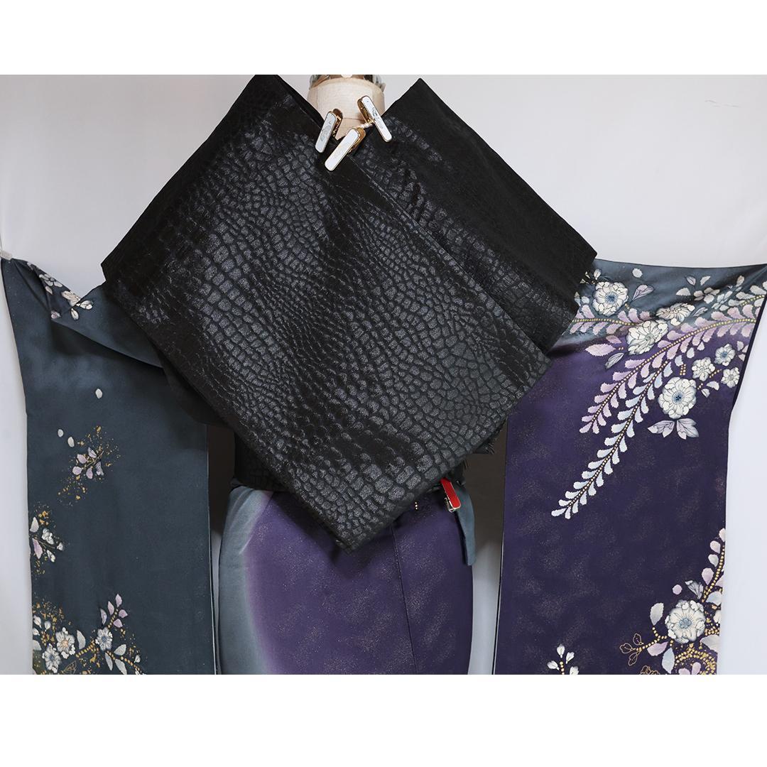 【美品】辻が花振袖7点セットトール丈172.5cm成人式フルセット帯新品KN59