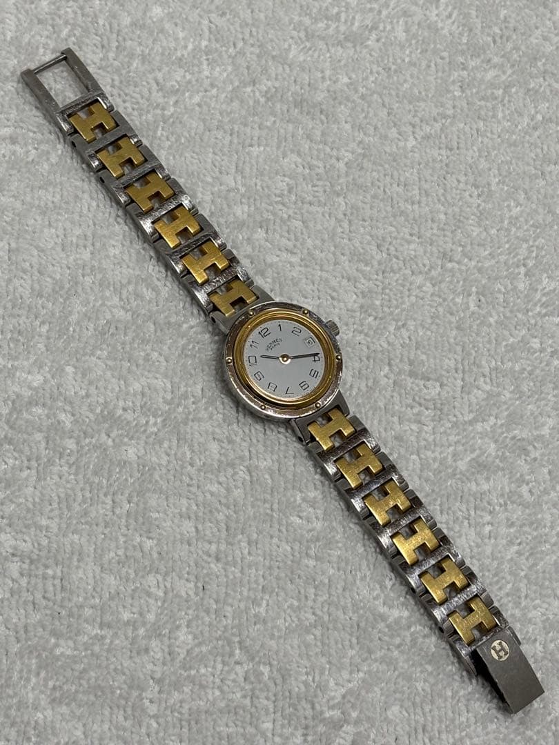 【美品】エルメス クリッパー クォーツ デイト【稼働品】レディース 付属品有り