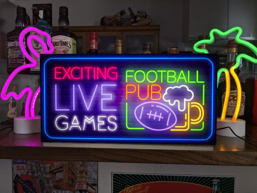 【Lサイズ】ラグビー フットボール パブ ビール 看板 置物 雑貨 ライトBOX