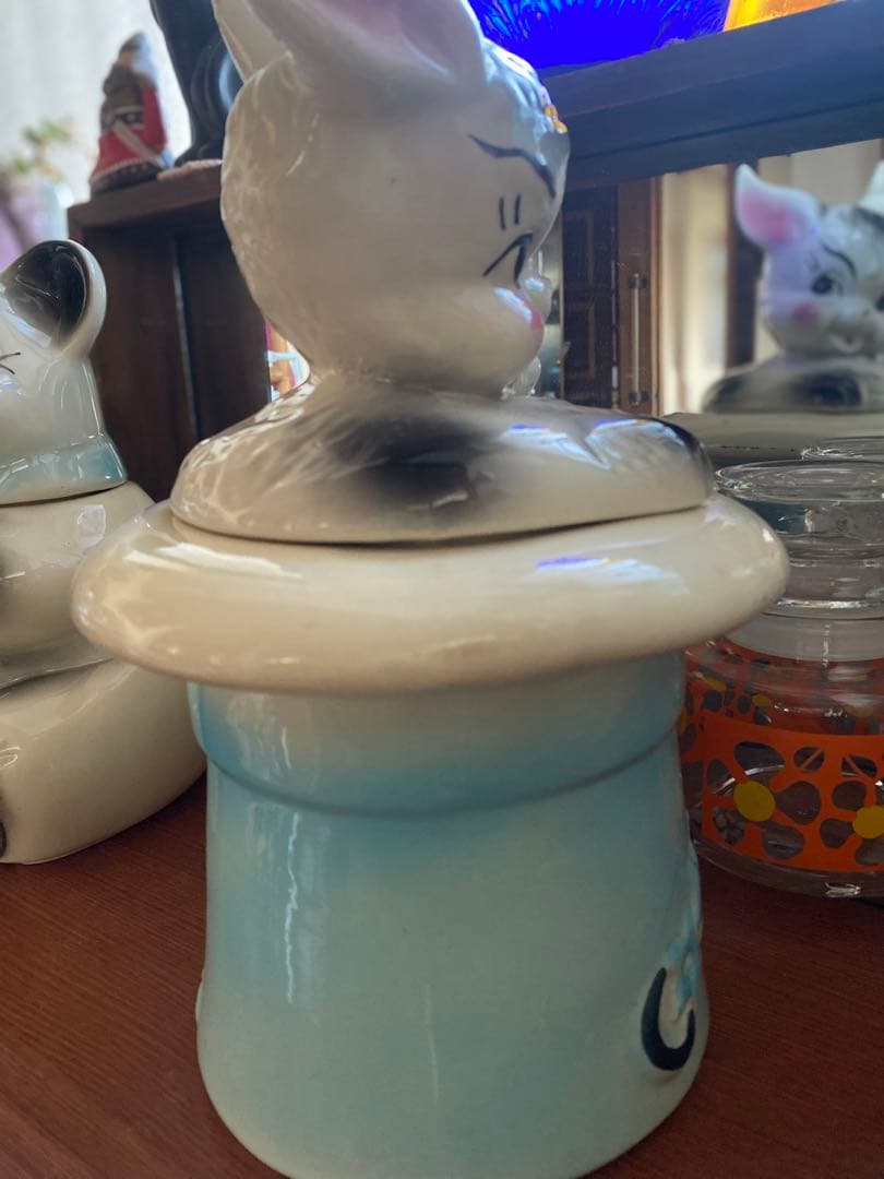 アメリカ製　クッキージャー　ヴィンテージ ウサギ　レトロ　ビスクマジック　USA