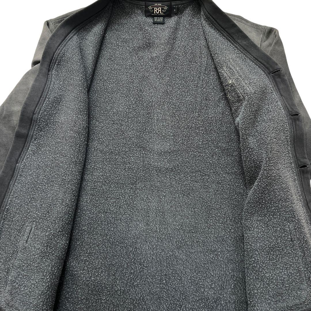RRL　ヴィンテージ加工　スウェットカーディガン　裏起毛　S　色落ち加工