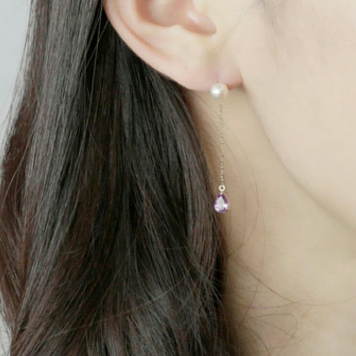 『ぽんきち』パール&ペリドット♡【ジュエルクローゼット】ゴールドピアス