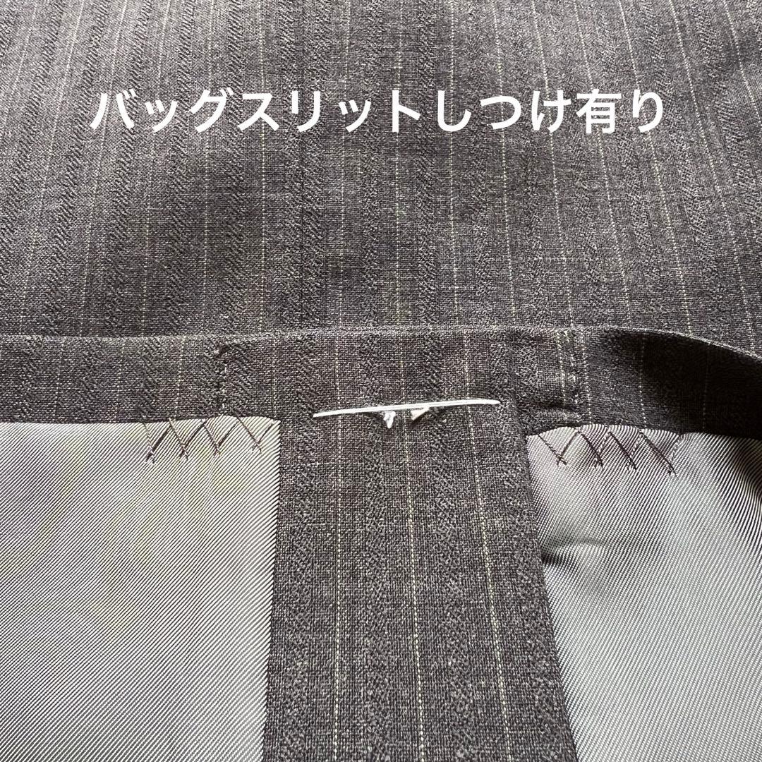 新品タグ付き　洗える　BOSCH ストライプ　パンツスーツ　40号　グレー