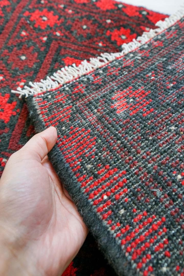 67×48cm トルクメン ボハララグ 手織り絨毯 トライバルラグ ヴィンテージ