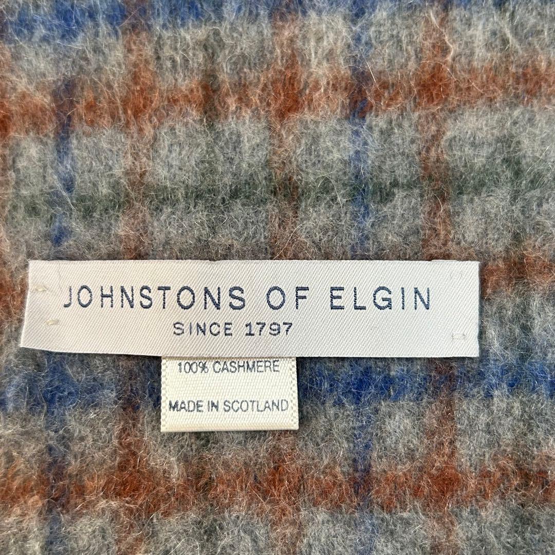 【Drawer別注】JOHNSTONS OF ELGINカシミヤチェックマフラー