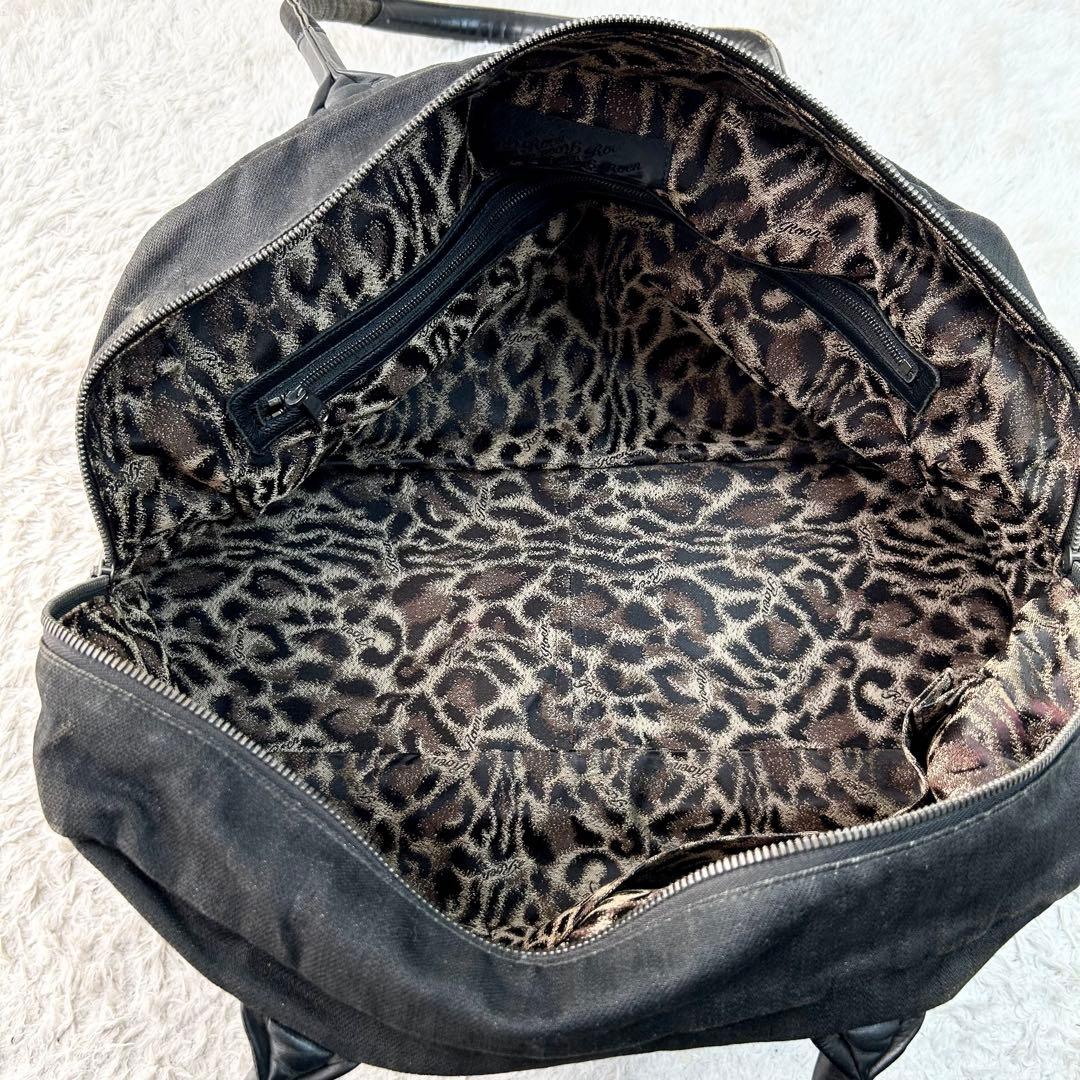 Roen ロエン ボストン トートバッグ 黒 ダメージ加工 スカル ブラック