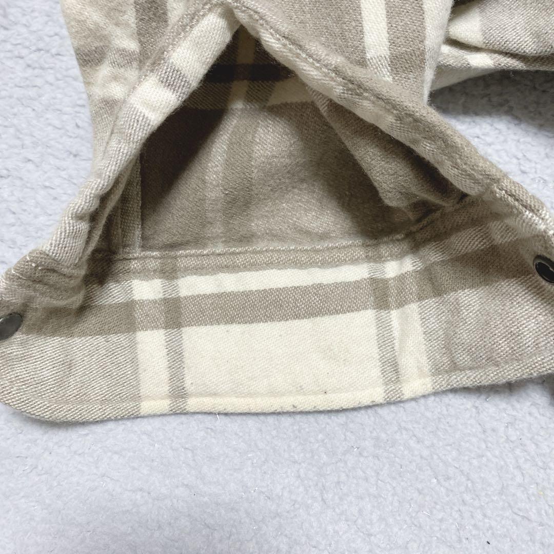 【アンユーズド】オーバーサイズ チェック スリット シャツ ウール コットン 3