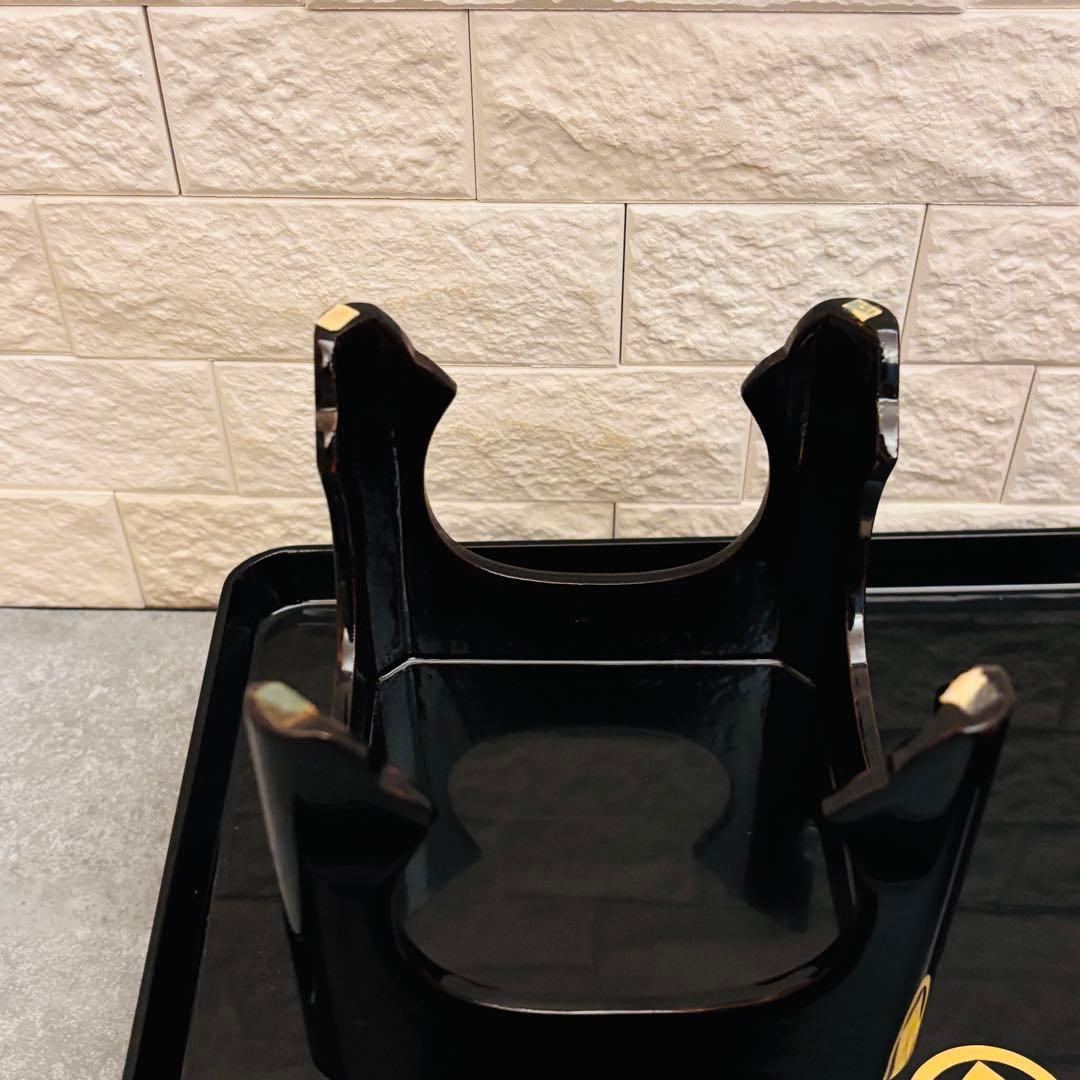 美品 黒塗豊岡漆器 盃付き三宝セット 結納 お正月 飾り 漆器 華工芸 四ツ揃