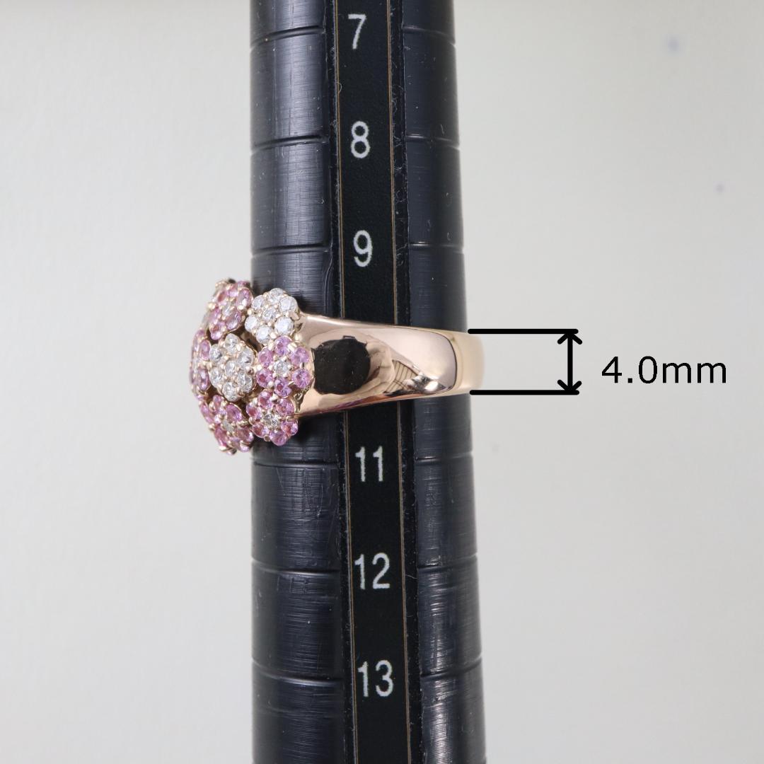 ポンテヴェキオ　K18PGピンクサファイア・ダイヤモンドリング　Size10