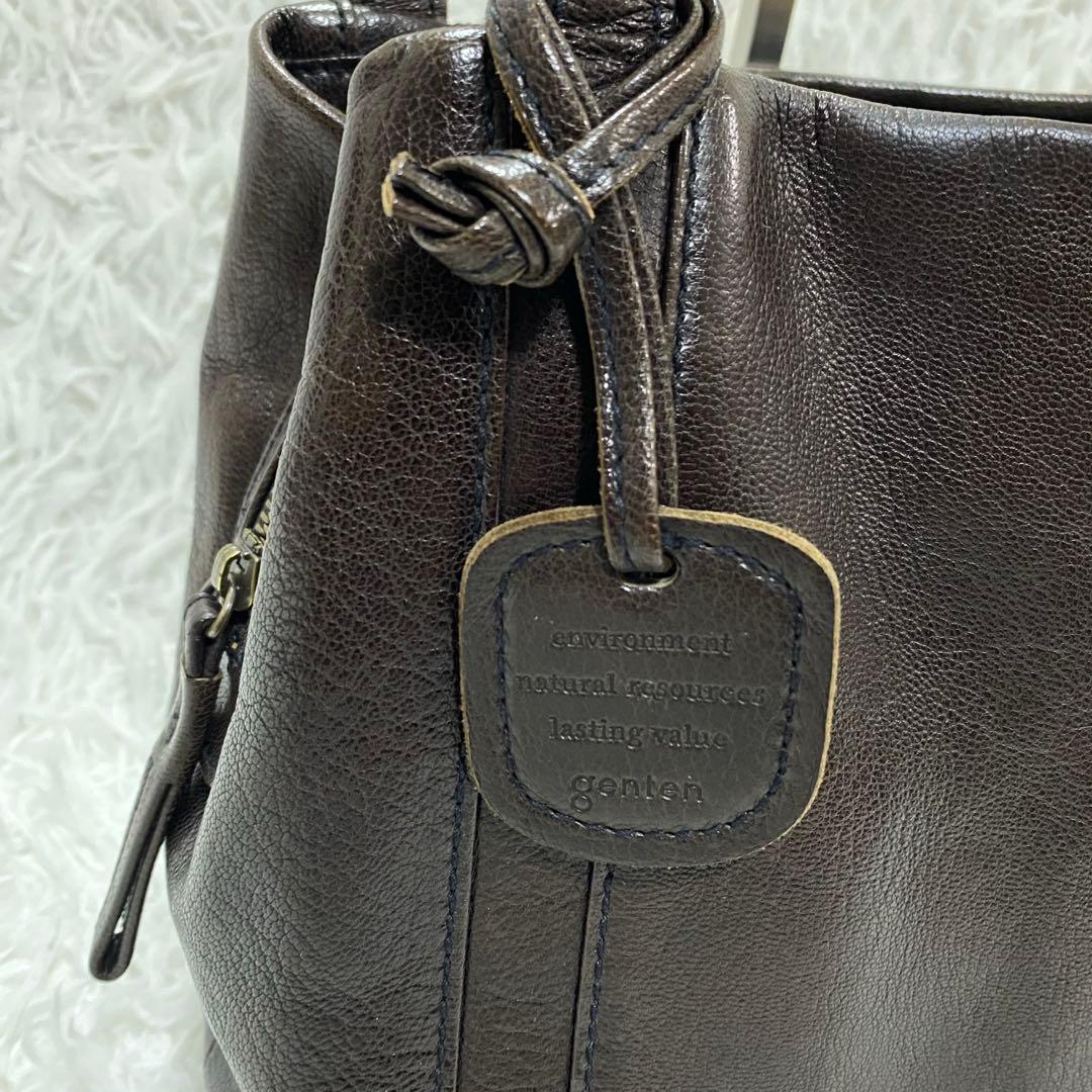 人気商品✨genten ゴートベーシック ミドルトート バッグ　レザー　山羊革