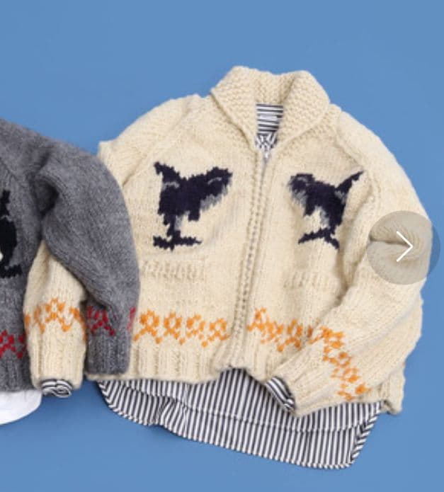 【oyasumi】PAR ICI シャチ柄　ニット　カーディガン　カウチン