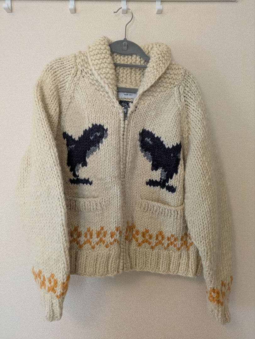 【oyasumi】PAR ICI シャチ柄　ニット　カーディガン　カウチン