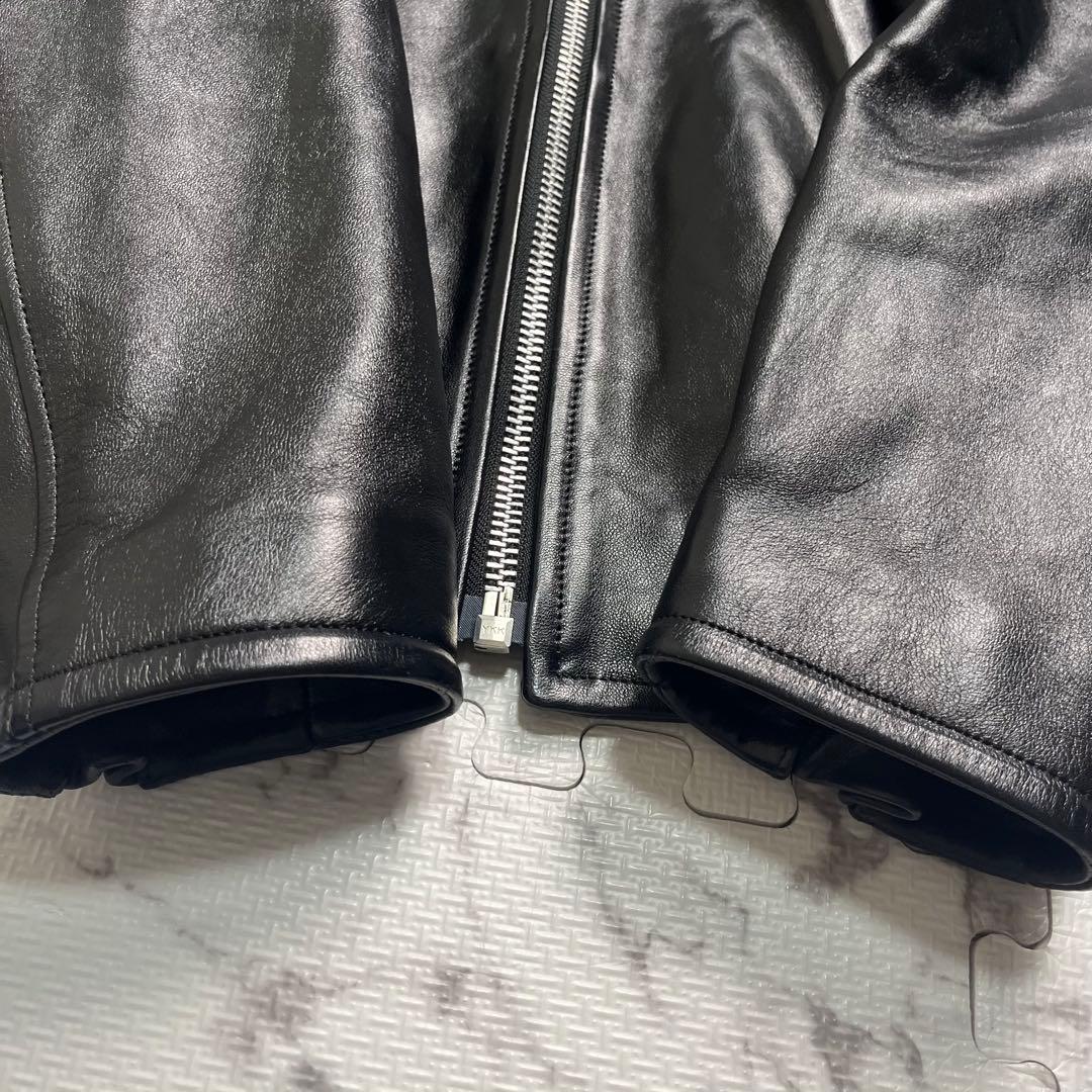 y*m様 XXL/極美品✨【米国製】schott シングルライダース 羊革 ブラ